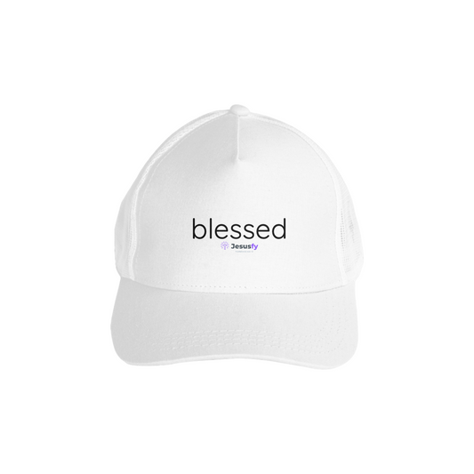 Boné Blessed Jesusfy com Tela  - Branco